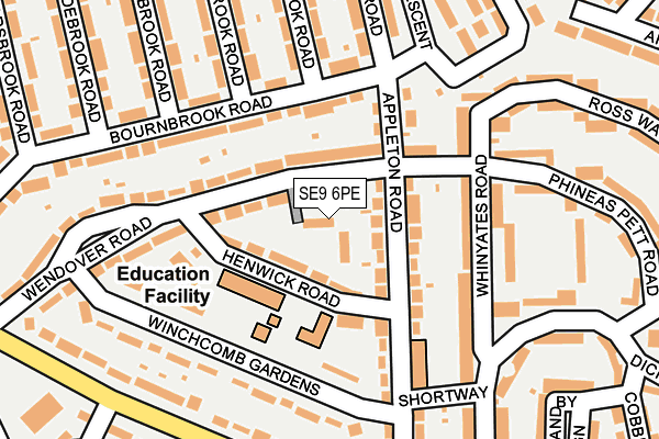 SE9 6PE map - OS OpenMap – Local (Ordnance Survey) SE9 6PE map - OS OpenMap – Local (Ordnance Survey)
