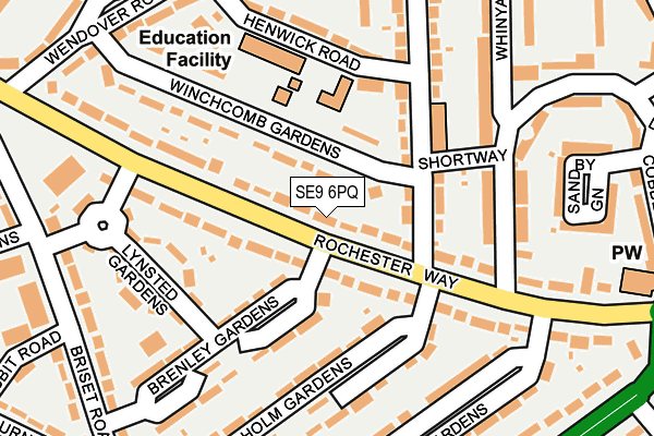SE9 6PQ map - OS OpenMap – Local (Ordnance Survey) SE9 6PQ map - OS OpenMap – Local (Ordnance Survey)