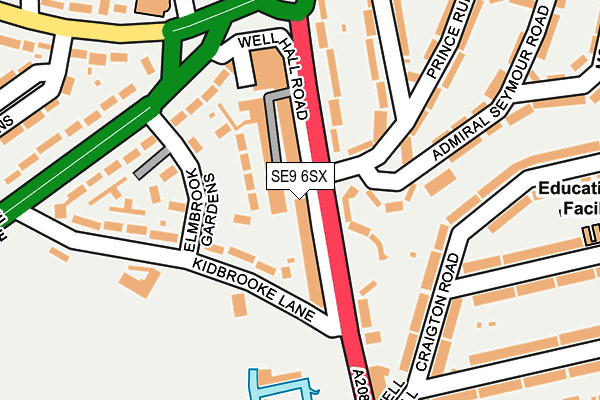 SE9 6SX map - OS OpenMap – Local (Ordnance Survey) SE9 6SX map - OS OpenMap – Local (Ordnance Survey)
