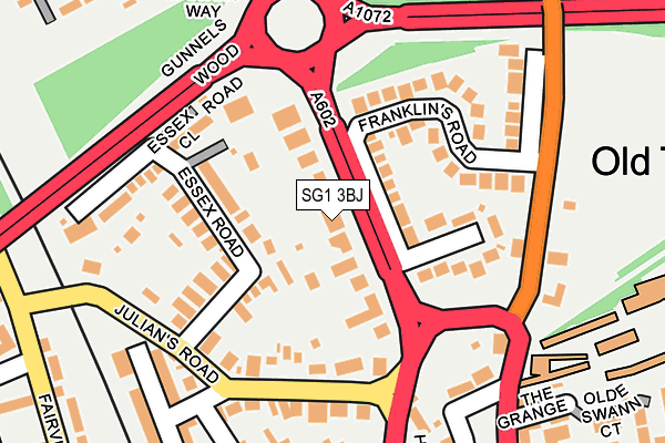 SG1 3BJ map - OS OpenMap – Local (Ordnance Survey) SG1 3BJ map - OS OpenMap – Local (Ordnance Survey)