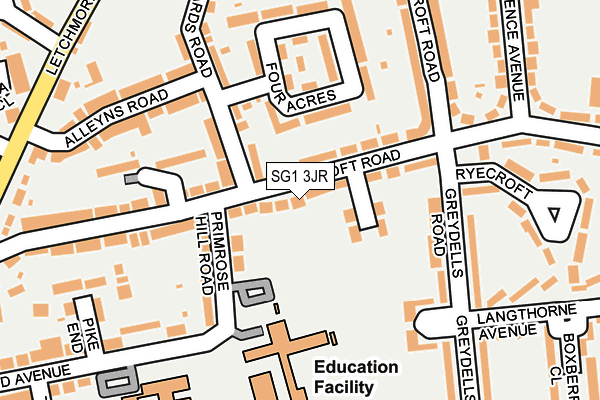 SG1 3JR map - OS OpenMap – Local (Ordnance Survey) SG1 3JR map - OS OpenMap – Local (Ordnance Survey)