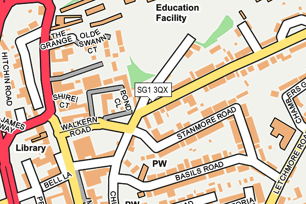 SG1 3QX map - OS OpenMap – Local (Ordnance Survey) SG1 3QX map - OS OpenMap – Local (Ordnance Survey)