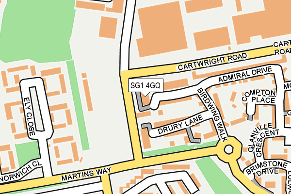 SG1 4GQ map - OS OpenMap – Local (Ordnance Survey) SG1 4GQ map - OS OpenMap – Local (Ordnance Survey)