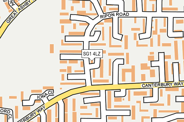 SG1 4LZ map - OS OpenMap – Local (Ordnance Survey) SG1 4LZ map - OS OpenMap – Local (Ordnance Survey)