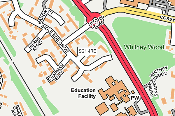 SG1 4RE map - OS OpenMap – Local (Ordnance Survey)
