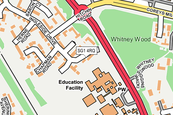 SG1 4RQ map - OS OpenMap – Local (Ordnance Survey)