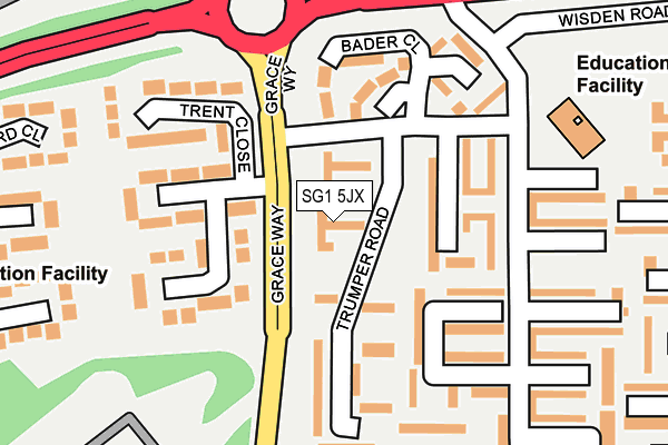 SG1 5JX map - OS OpenMap – Local (Ordnance Survey) SG1 5JX map - OS OpenMap – Local (Ordnance Survey)