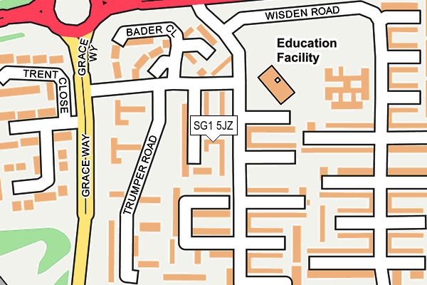 SG1 5JZ map - OS OpenMap – Local (Ordnance Survey) SG1 5JZ map - OS OpenMap – Local (Ordnance Survey)
