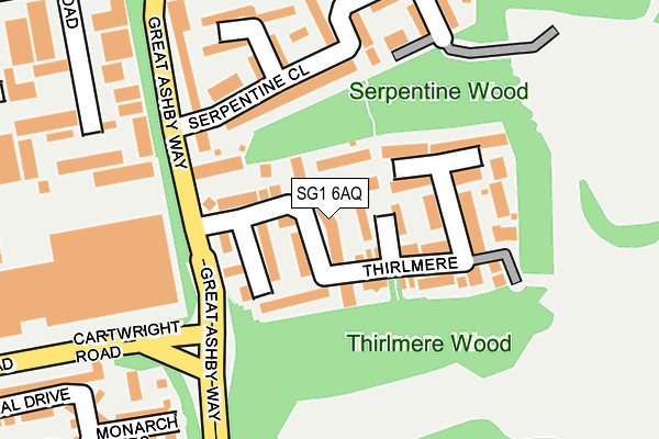 SG1 6AQ map - OS OpenMap – Local (Ordnance Survey) SG1 6AQ map - OS OpenMap – Local (Ordnance Survey)