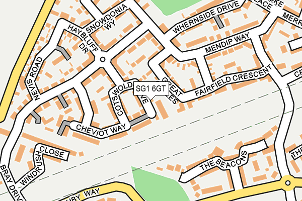 SG1 6GT map - OS OpenMap – Local (Ordnance Survey) SG1 6GT map - OS OpenMap – Local (Ordnance Survey)