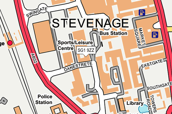 SG1 9ZZ map - OS OpenMap – Local (Ordnance Survey) SG1 9ZZ map - OS OpenMap – Local (Ordnance Survey)