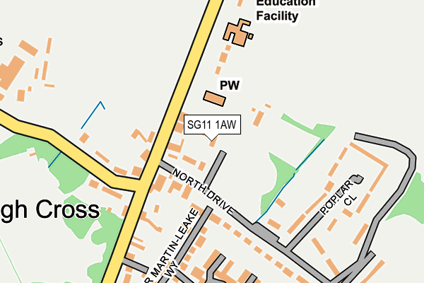 SG11 1AW map - OS OpenMap – Local (Ordnance Survey) SG11 1AW map - OS OpenMap – Local (Ordnance Survey)