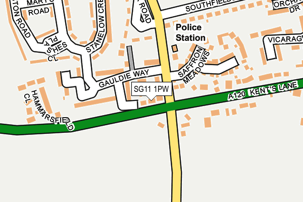 SG11 1PW map - OS OpenMap – Local (Ordnance Survey) SG11 1PW map - OS OpenMap – Local (Ordnance Survey)