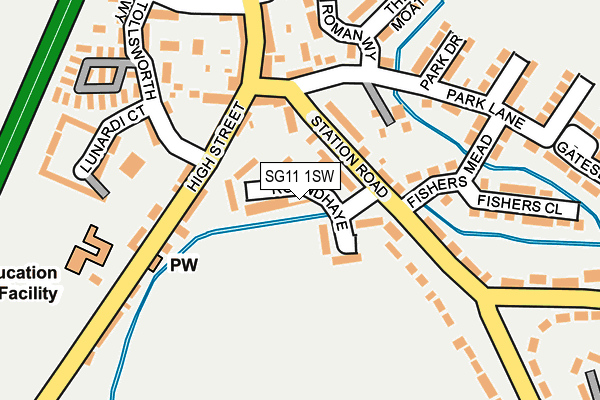 SG11 1SW map - OS OpenMap – Local (Ordnance Survey) SG11 1SW map - OS OpenMap – Local (Ordnance Survey)