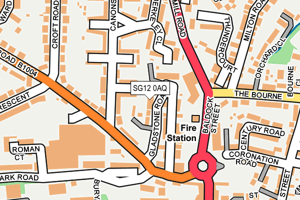 SG12 0AQ map - OS OpenMap – Local (Ordnance Survey)