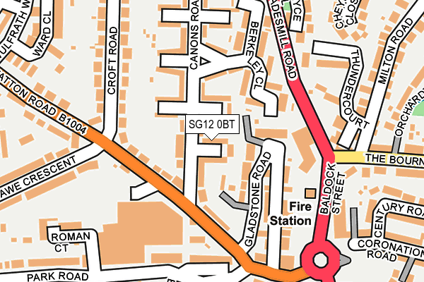 SG12 0BT map - OS OpenMap – Local (Ordnance Survey) SG12 0BT map - OS OpenMap – Local (Ordnance Survey)