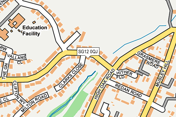 SG12 0QJ map - OS OpenMap – Local (Ordnance Survey) SG12 0QJ map - OS OpenMap – Local (Ordnance Survey)