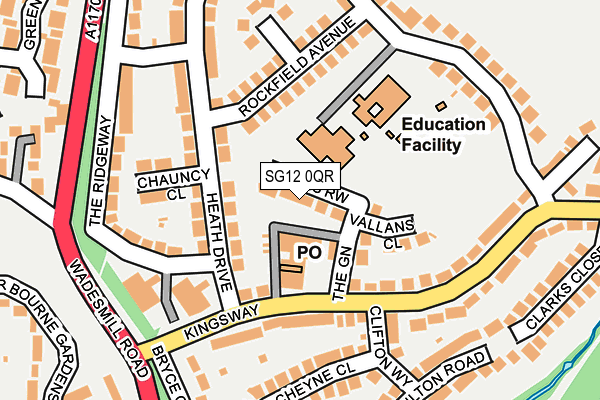 SG12 0QR map - OS OpenMap – Local (Ordnance Survey) SG12 0QR map - OS OpenMap – Local (Ordnance Survey)