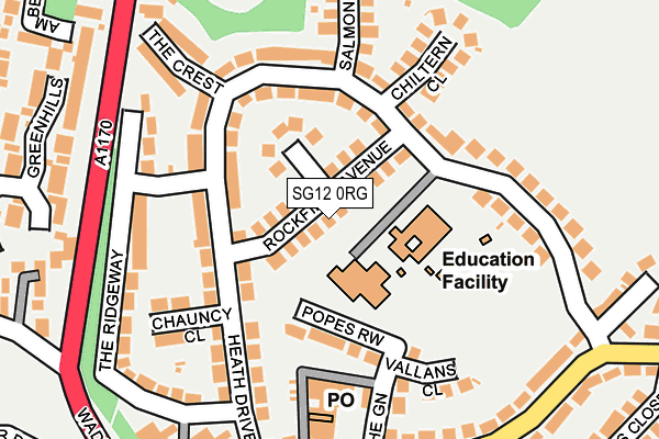 SG12 0RG map - OS OpenMap – Local (Ordnance Survey) SG12 0RG map - OS OpenMap – Local (Ordnance Survey)