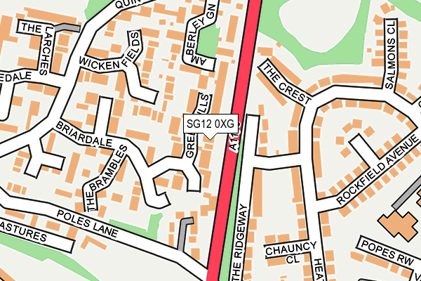 SG12 0XG map - OS OpenMap – Local (Ordnance Survey) SG12 0XG map - OS OpenMap – Local (Ordnance Survey)