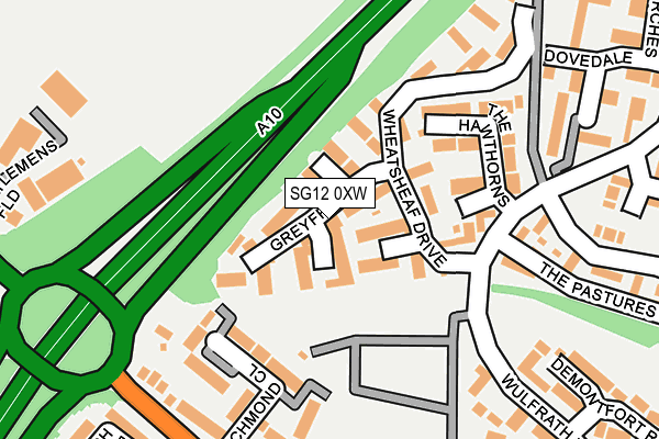 SG12 0XW map - OS OpenMap – Local (Ordnance Survey) SG12 0XW map - OS OpenMap – Local (Ordnance Survey)