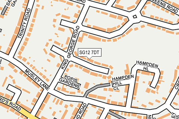SG12 7DT map - OS OpenMap – Local (Ordnance Survey) SG12 7DT map - OS OpenMap – Local (Ordnance Survey)
