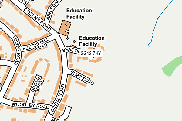 SG12 7HY map - OS OpenMap – Local (Ordnance Survey)
