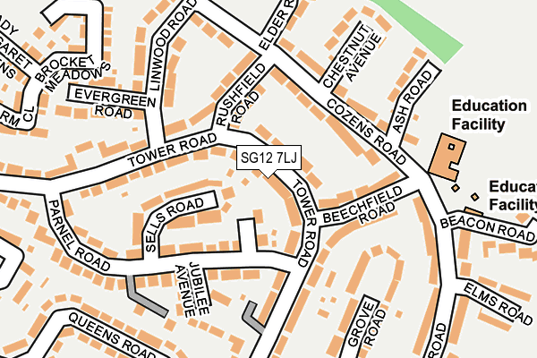 SG12 7LJ map - OS OpenMap – Local (Ordnance Survey) SG12 7LJ map - OS OpenMap – Local (Ordnance Survey)