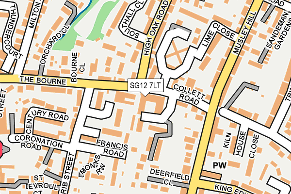 SG12 7LT map - OS OpenMap – Local (Ordnance Survey) SG12 7LT map - OS OpenMap – Local (Ordnance Survey)