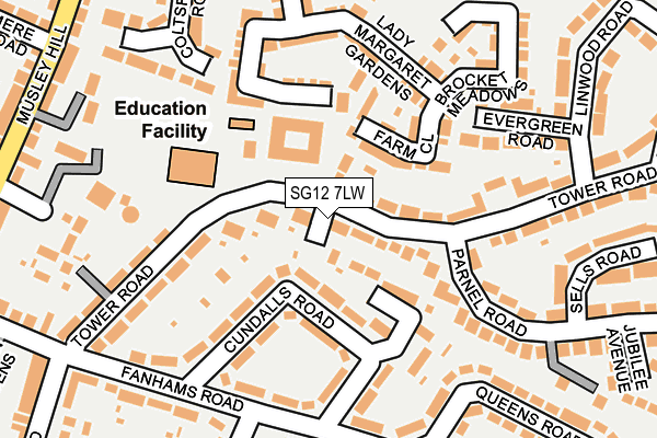 SG12 7LW map - OS OpenMap – Local (Ordnance Survey) SG12 7LW map - OS OpenMap – Local (Ordnance Survey)