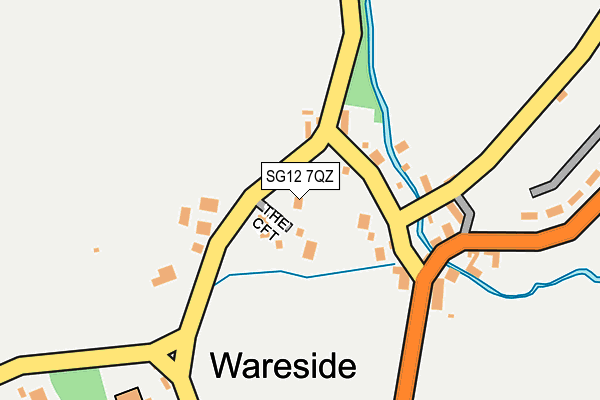 SG12 7QZ map - OS OpenMap – Local (Ordnance Survey)