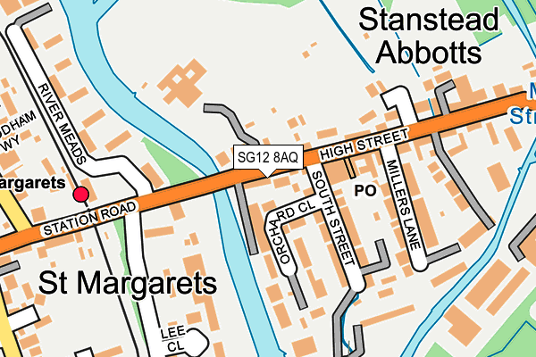 SG12 8AQ map - OS OpenMap – Local (Ordnance Survey) SG12 8AQ map - OS OpenMap – Local (Ordnance Survey)
