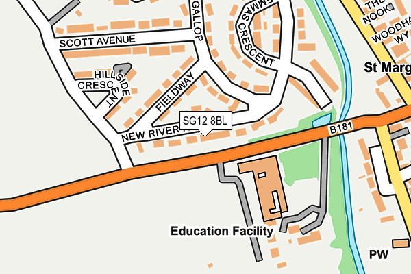 SG12 8BL map - OS OpenMap – Local (Ordnance Survey) SG12 8BL map - OS OpenMap – Local (Ordnance Survey)