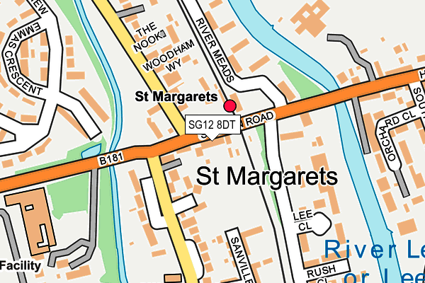 SG12 8DT map - OS OpenMap – Local (Ordnance Survey) SG12 8DT map - OS OpenMap – Local (Ordnance Survey)