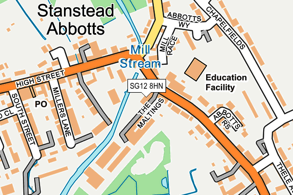 SG12 8HN map - OS OpenMap – Local (Ordnance Survey)