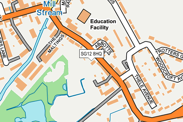 SG12 8HQ map - OS OpenMap – Local (Ordnance Survey)