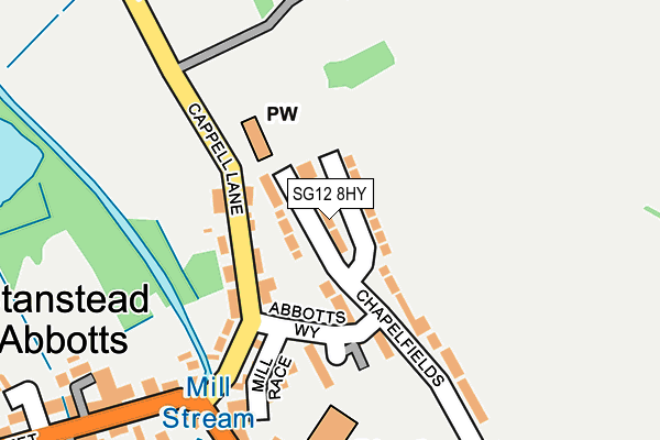 SG12 8HY map - OS OpenMap – Local (Ordnance Survey) SG12 8HY map - OS OpenMap – Local (Ordnance Survey)