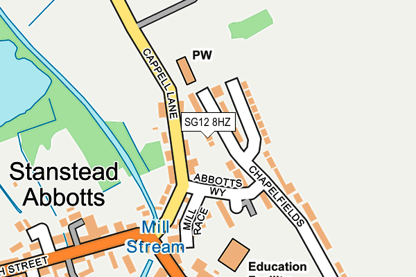 SG12 8HZ map - OS OpenMap – Local (Ordnance Survey)