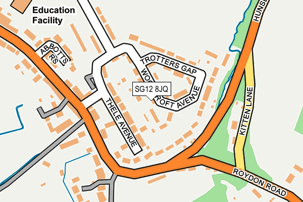 SG12 8JQ map - OS OpenMap – Local (Ordnance Survey) SG12 8JQ map - OS OpenMap – Local (Ordnance Survey)