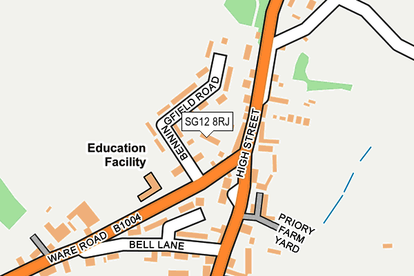 SG12 8RJ map - OS OpenMap – Local (Ordnance Survey)