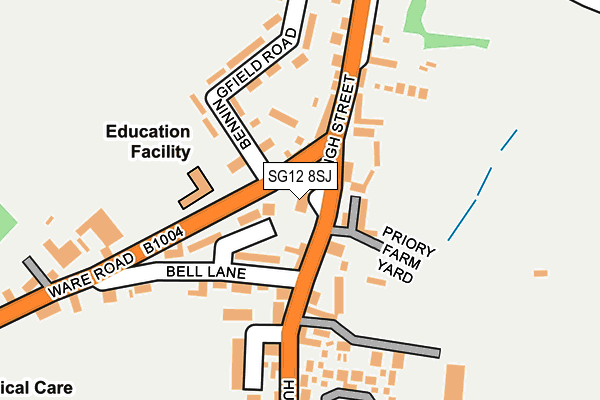SG12 8SJ map - OS OpenMap – Local (Ordnance Survey)