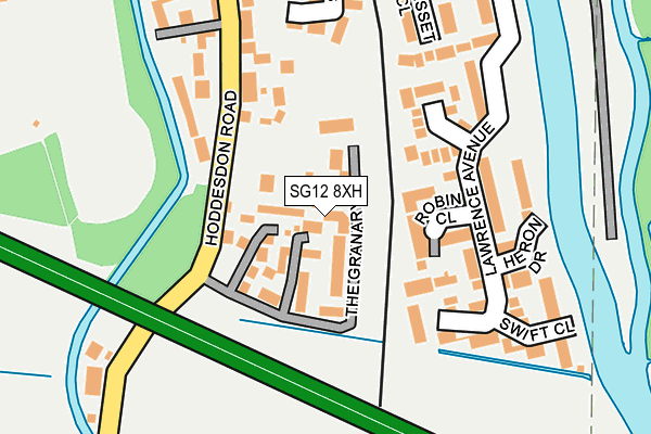 SG12 8XH map - OS OpenMap – Local (Ordnance Survey)
