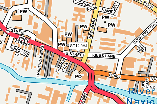 SG12 9HJ map - OS OpenMap – Local (Ordnance Survey)