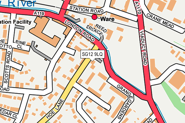 SG12 9LQ map - OS OpenMap – Local (Ordnance Survey) SG12 9LQ map - OS OpenMap – Local (Ordnance Survey)