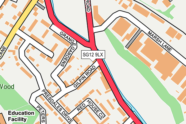 SG12 9LX map - OS OpenMap – Local (Ordnance Survey) SG12 9LX map - OS OpenMap – Local (Ordnance Survey)