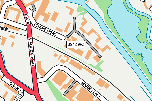 SG12 9PZ map - OS OpenMap – Local (Ordnance Survey) SG12 9PZ map - OS OpenMap – Local (Ordnance Survey)