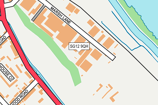 SG12 9QH map - OS OpenMap – Local (Ordnance Survey) SG12 9QH map - OS OpenMap – Local (Ordnance Survey)