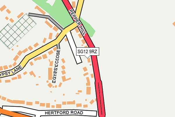 SG12 9RZ map - OS OpenMap – Local (Ordnance Survey) SG12 9RZ map - OS OpenMap – Local (Ordnance Survey)