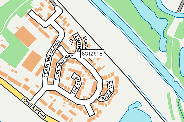 SG12 9TE map - OS OpenMap – Local (Ordnance Survey) SG12 9TE map - OS OpenMap – Local (Ordnance Survey)