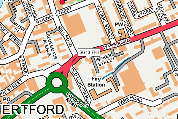 SG13 7HJ map - OS OpenMap – Local (Ordnance Survey)